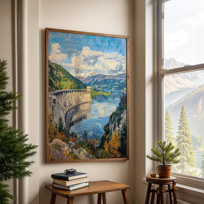 Swiss Alps Painting in a Lifestyle Setting