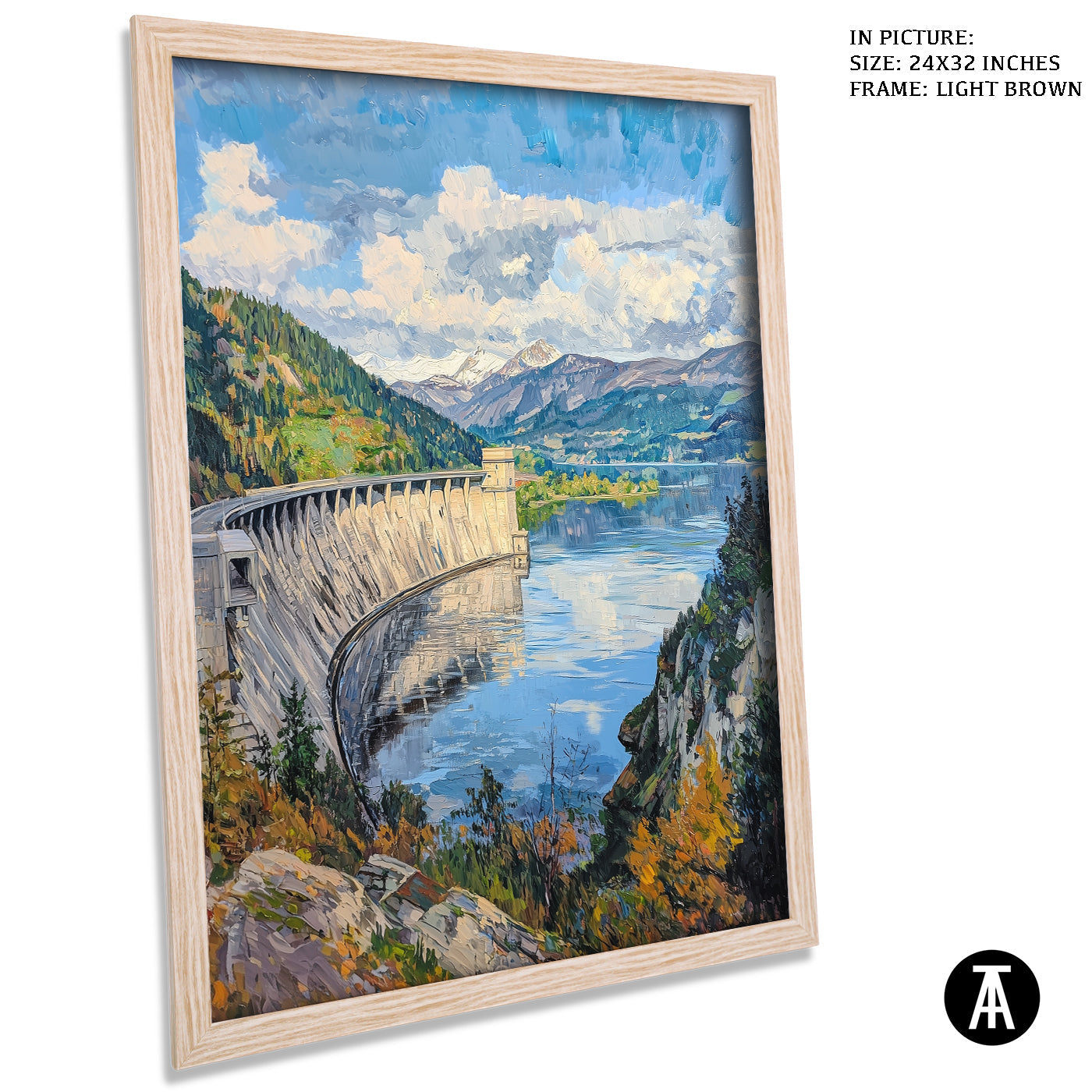 Artwork in Dark Brown Frame