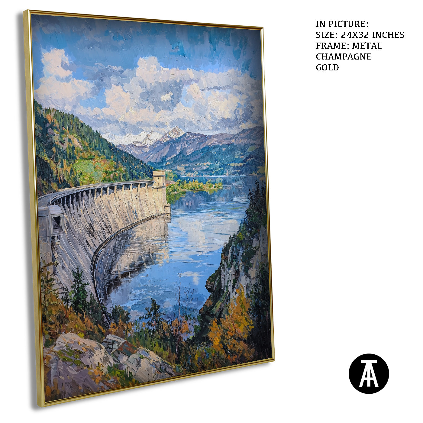 Artwork in Light Brown Frame