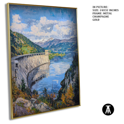 Artwork in Light Brown Frame