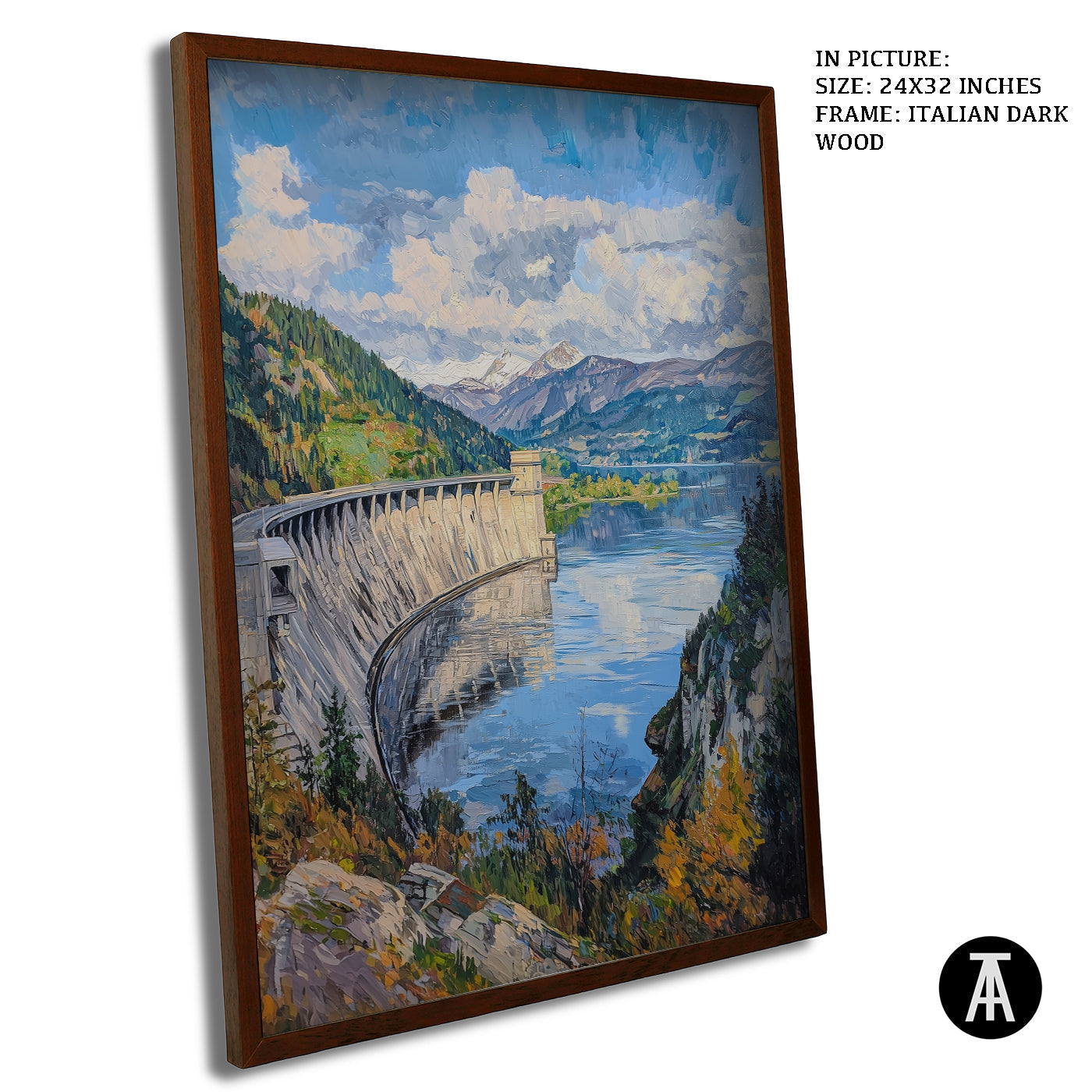 Artwork in Dark Wood Frame