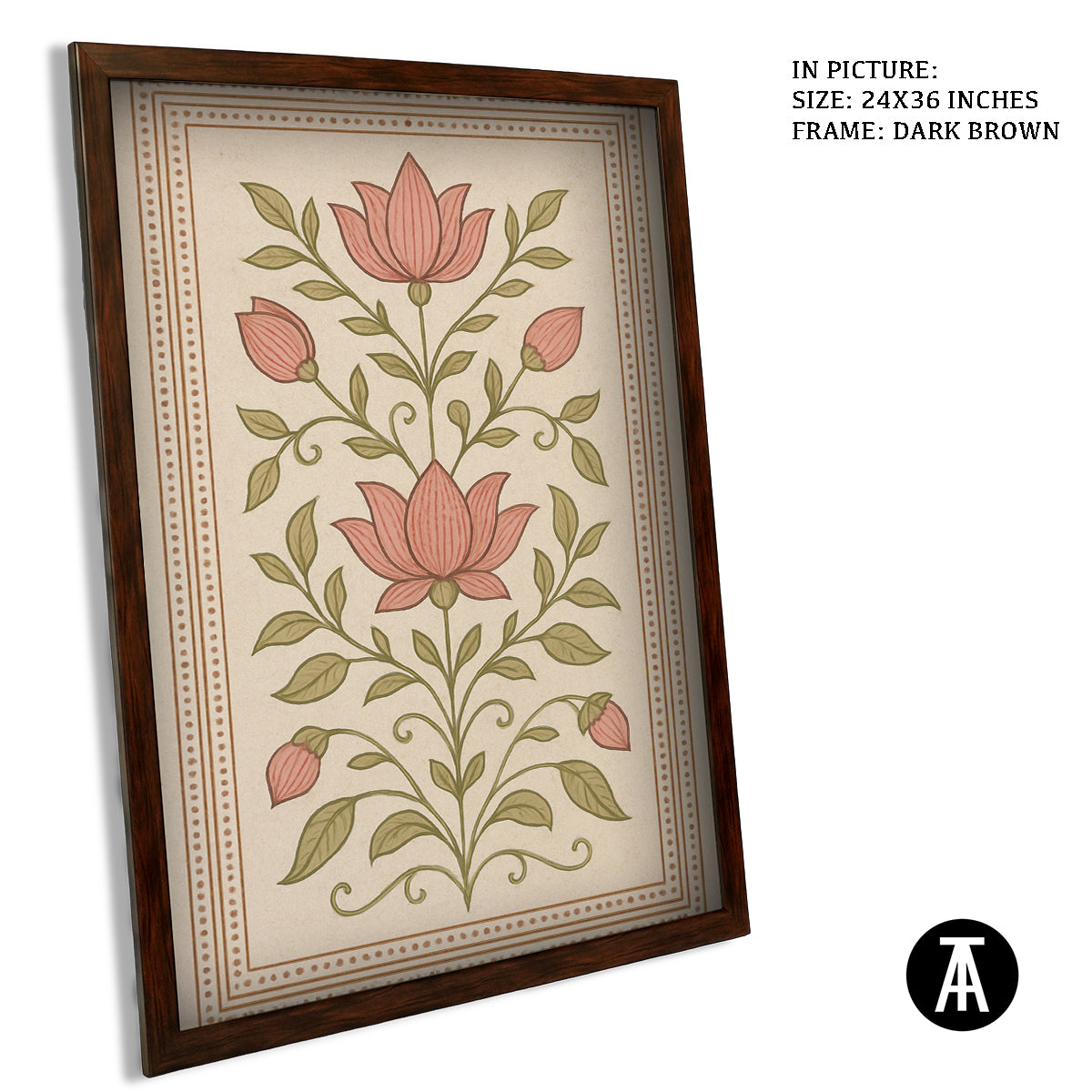 Artwork in Dark Brown Frame