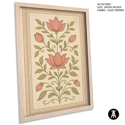 Artwork in Light Brown Frame
