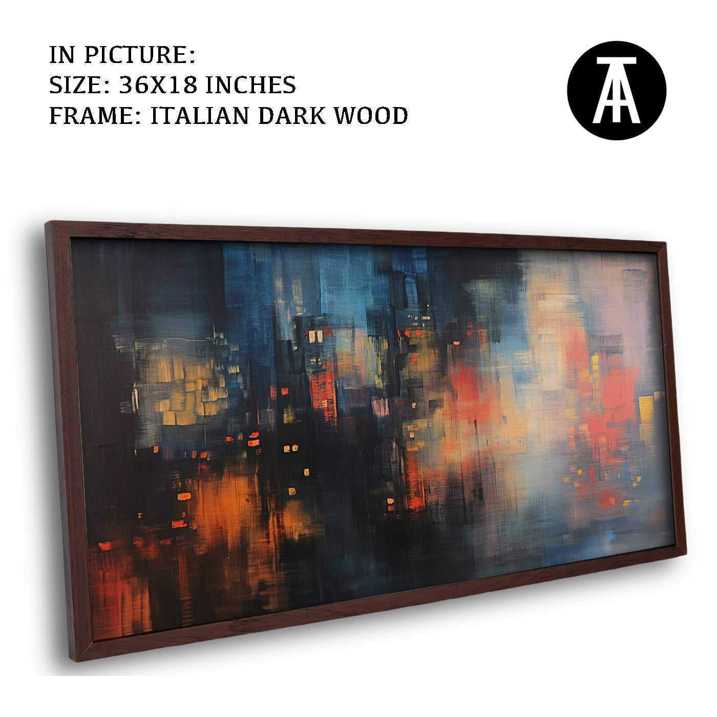 Artwork in Dark Wood Frame