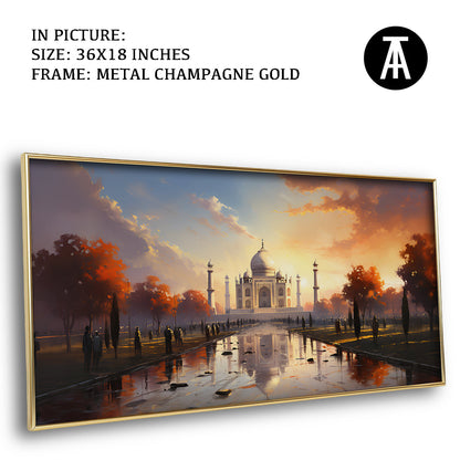 Artwork in Light Brown Frame