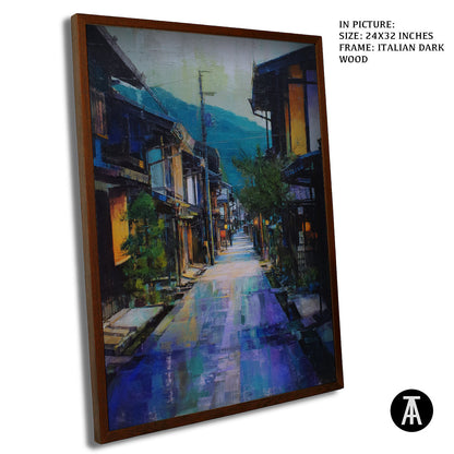 Artwork in Dark Wood Frame