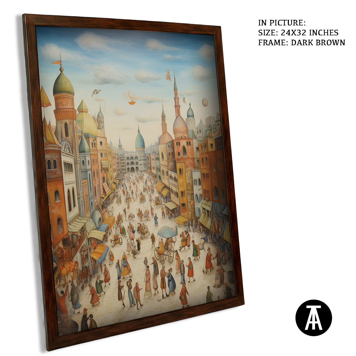 Artwork in Metal Champagne Gold Frame