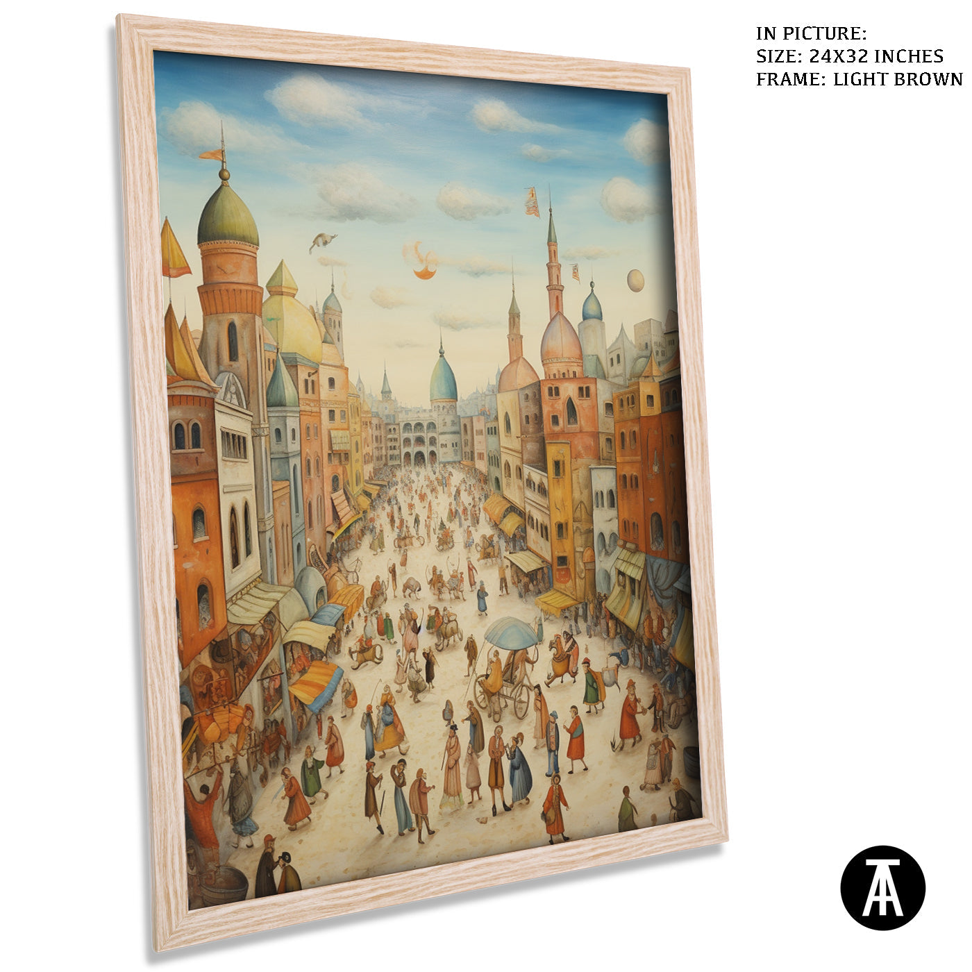 Artwork in Dark Brown Frame