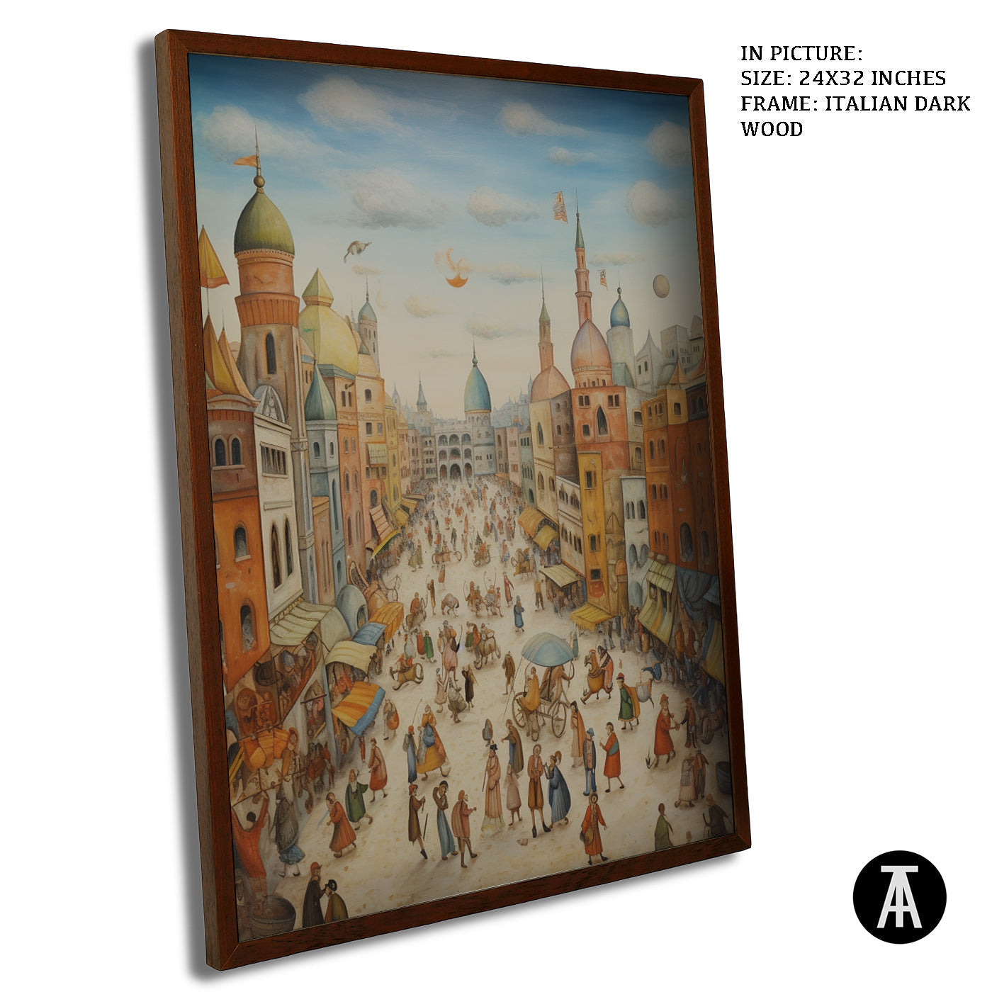 Artwork in Dark Wood Frame