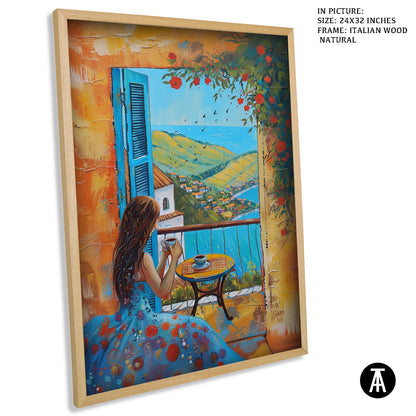 Artwork in Natural Wood Frame