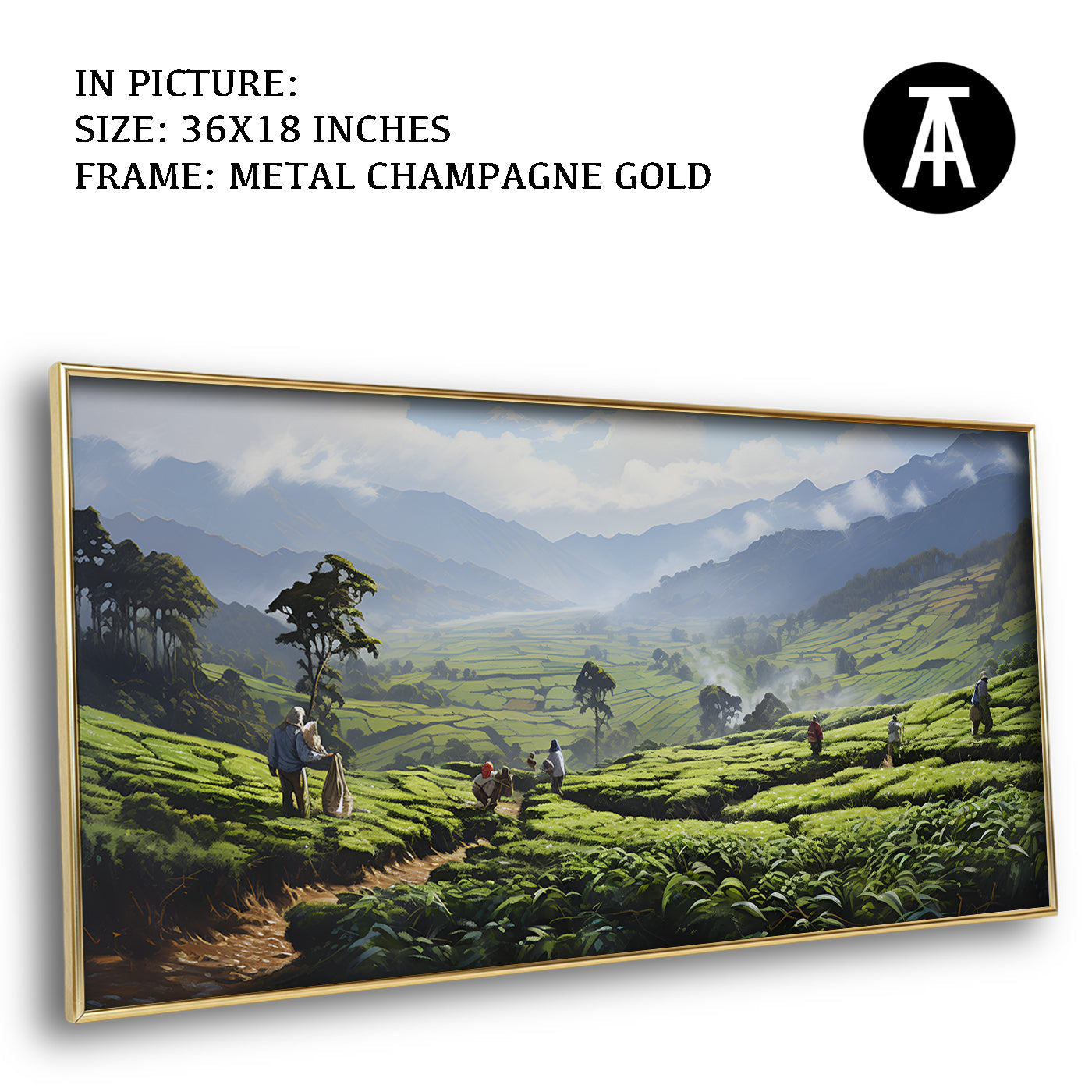 Artwork in Light Brown Frame