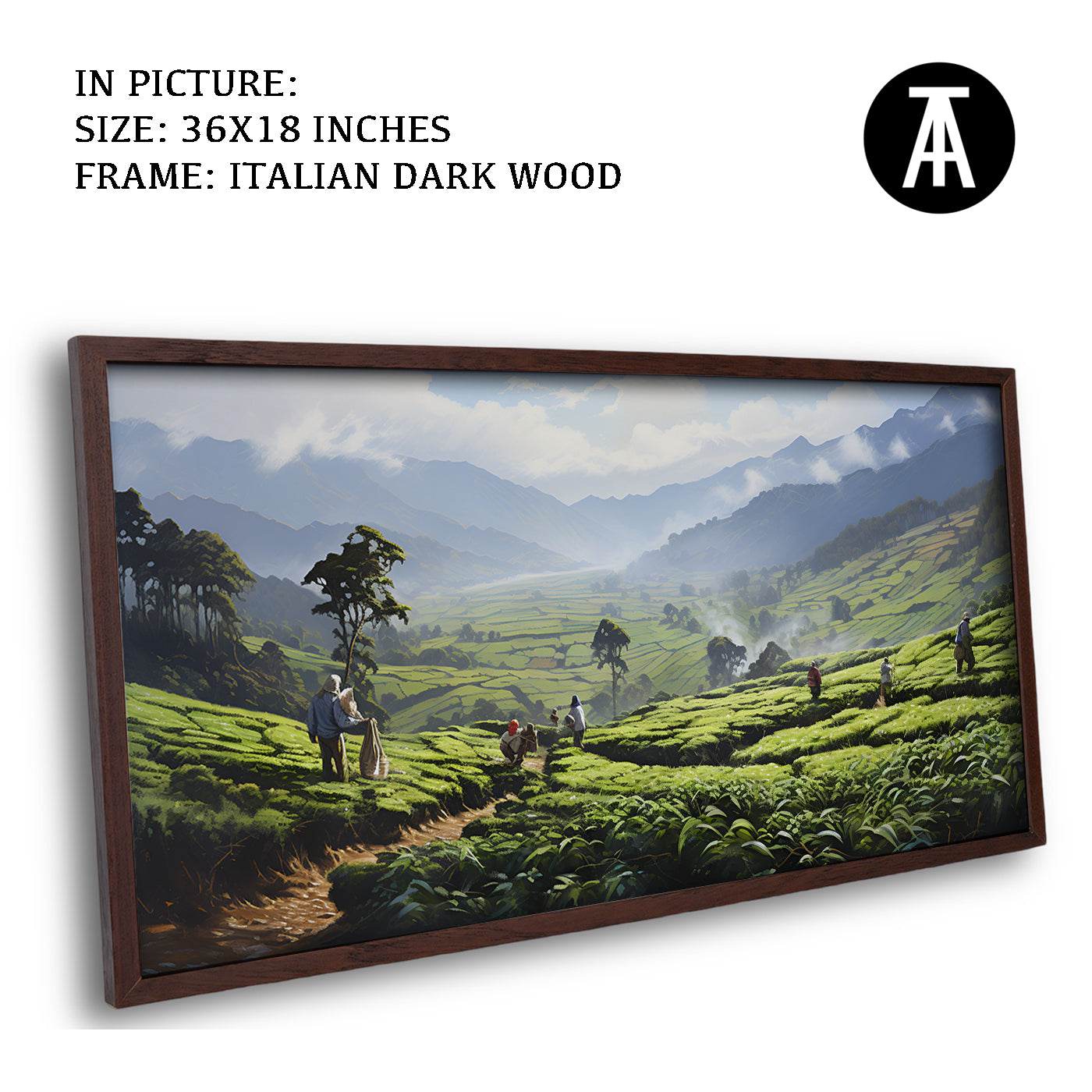 Artwork in Dark Wood Frame