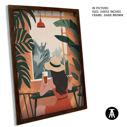 Artwork in Dark Brown Frame