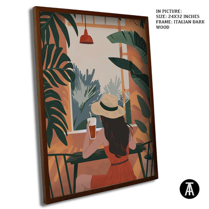 Artwork in Dark Wood Frame