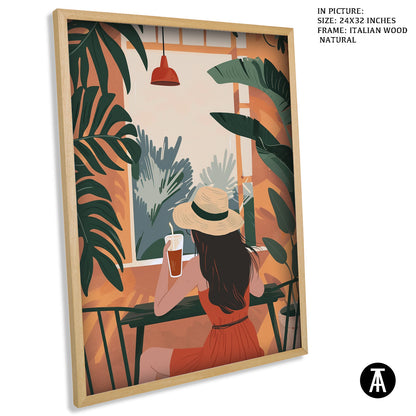 Artwork in Natural Wood Frame
