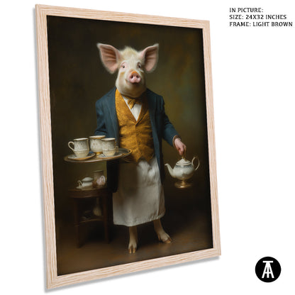Artwork in Light Brown Frame