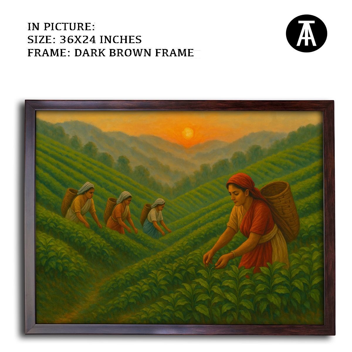 Artwork in Dark Brown Frame