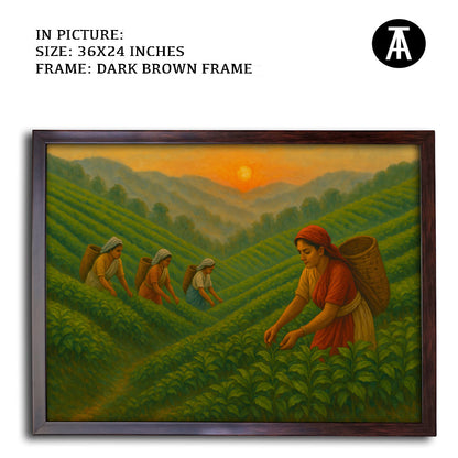 Artwork in Dark Brown Frame