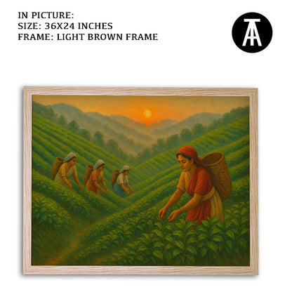 Artwork in Light Brown Frame