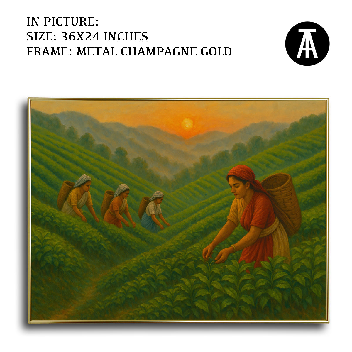 Artwork in Metal Champagne Gold Frame