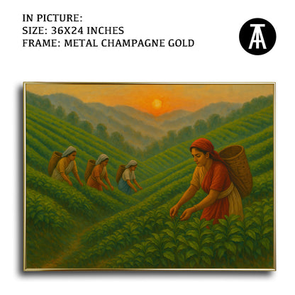 Artwork in Metal Champagne Gold Frame