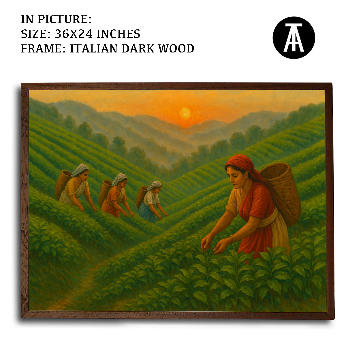 Artwork in Dark Wood Frame