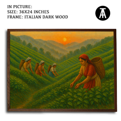 Artwork in Dark Wood Frame