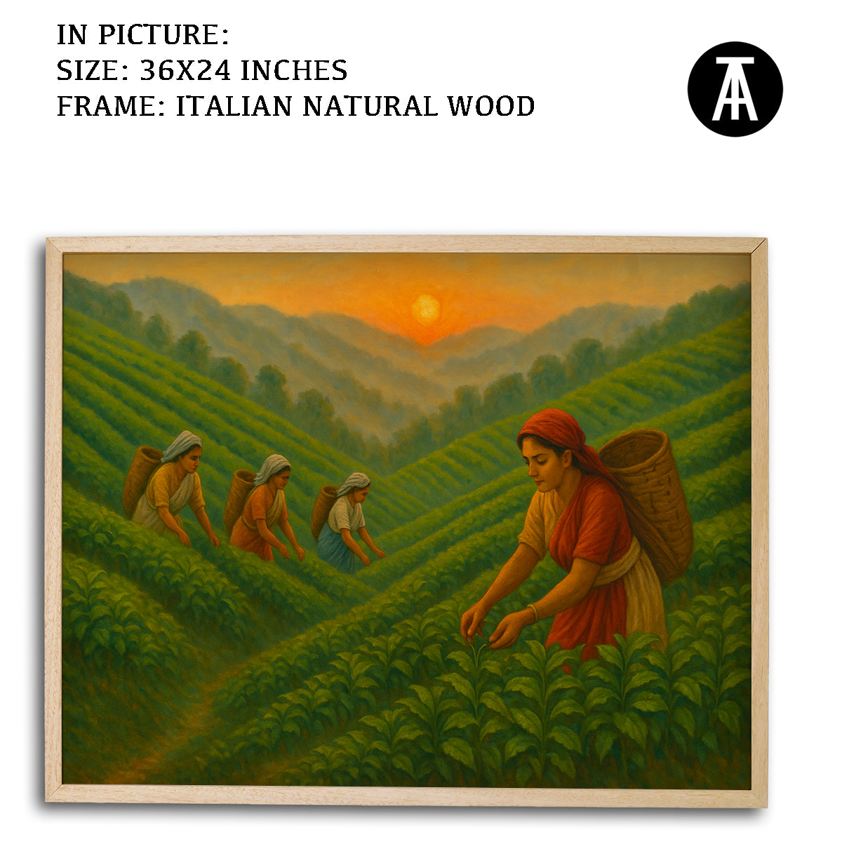 Artwork in Natural Wood Frame