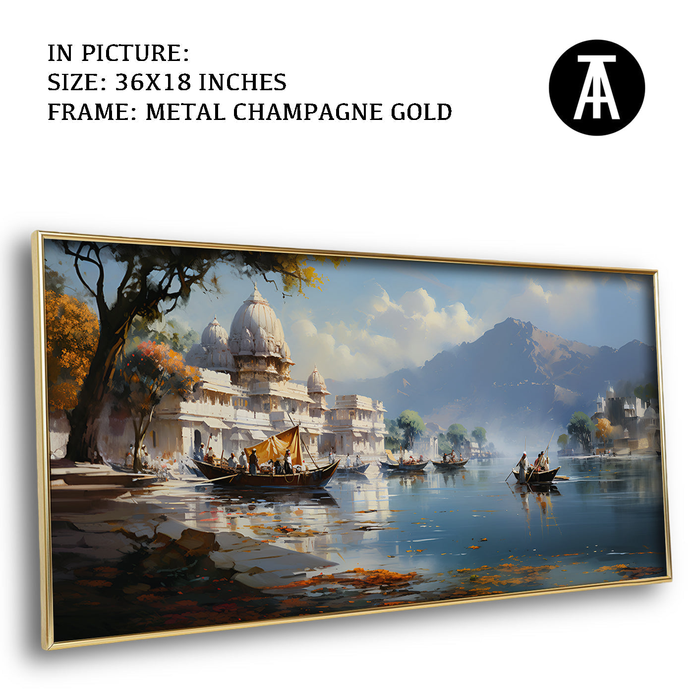 Artwork in Light Brown Frame