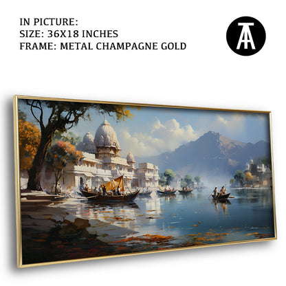 Artwork in Light Brown Frame