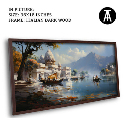 Artwork in Dark Wood Frame