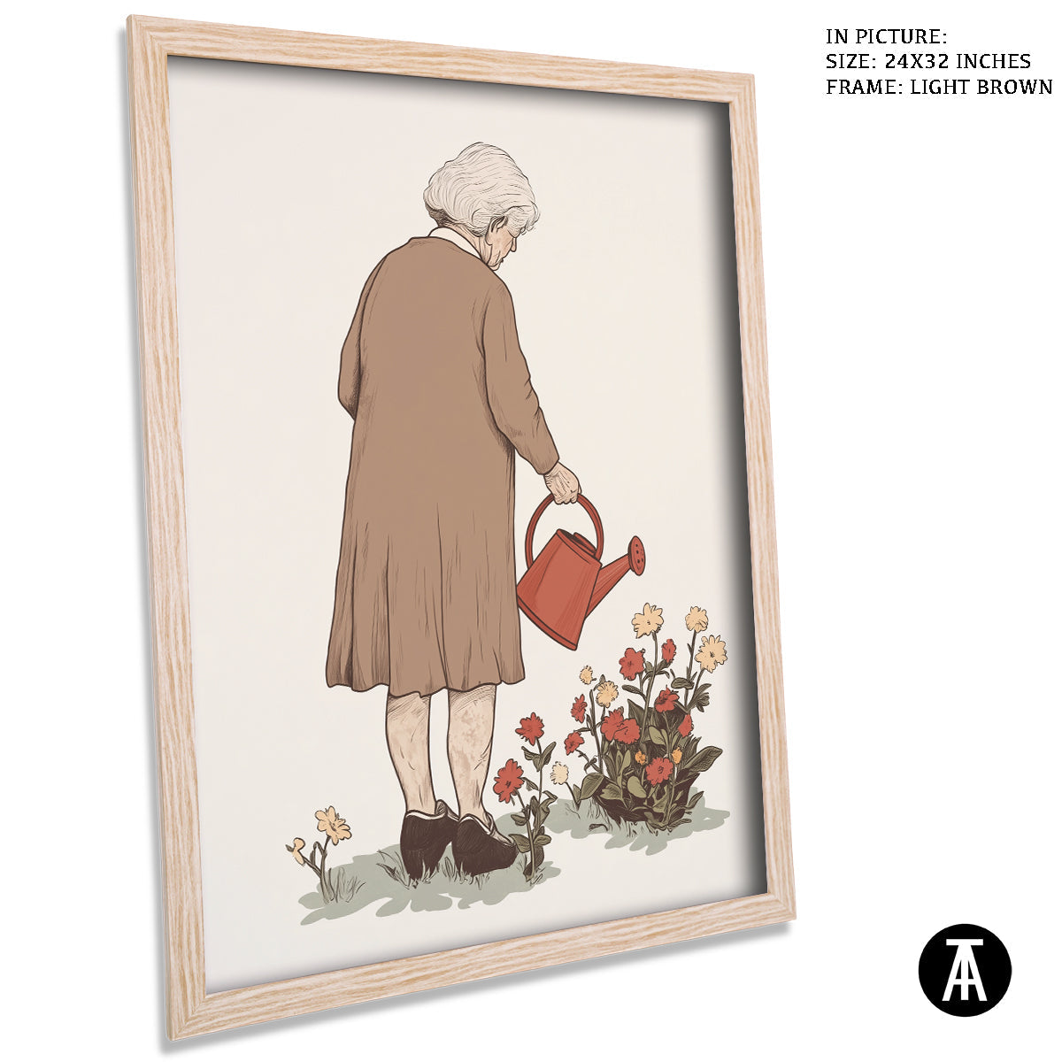 Artwork in Dark Brown Frame