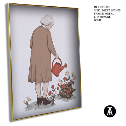 Artwork in Light Brown Frame