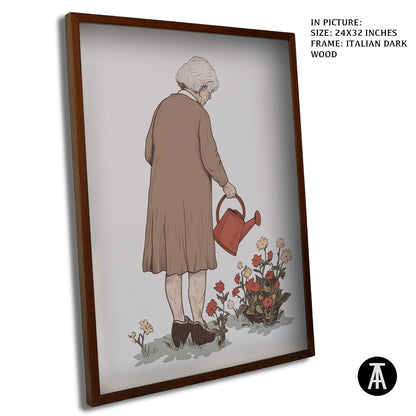 Artwork in Dark Wood Frame