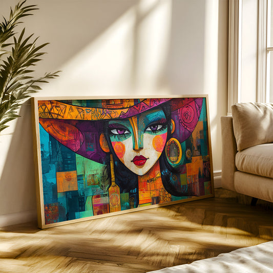 Modern Art Painting in a Lifestyle Setting