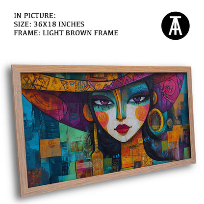 Artwork in Dark Brown Frame