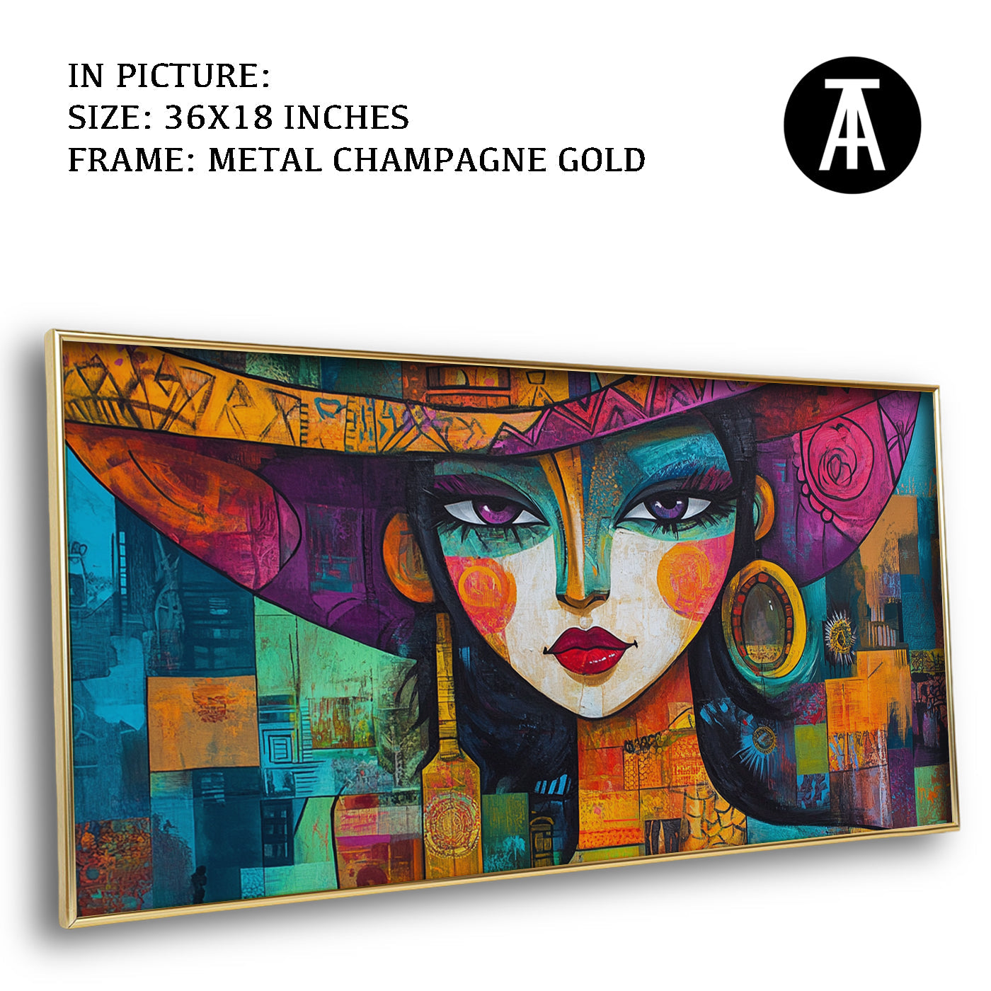 Artwork in Light Brown Frame