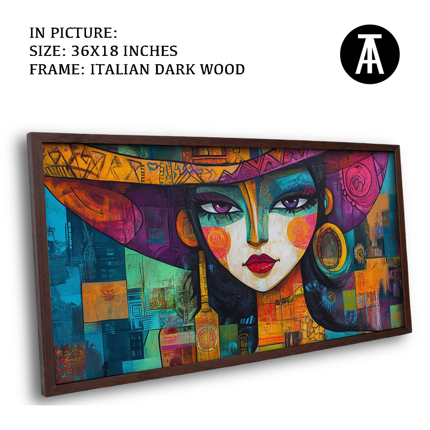 Artwork in Dark Wood Frame