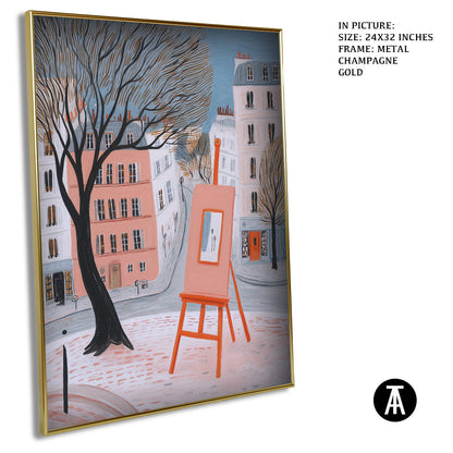 Artwork in Metal Champagne Gold Frame