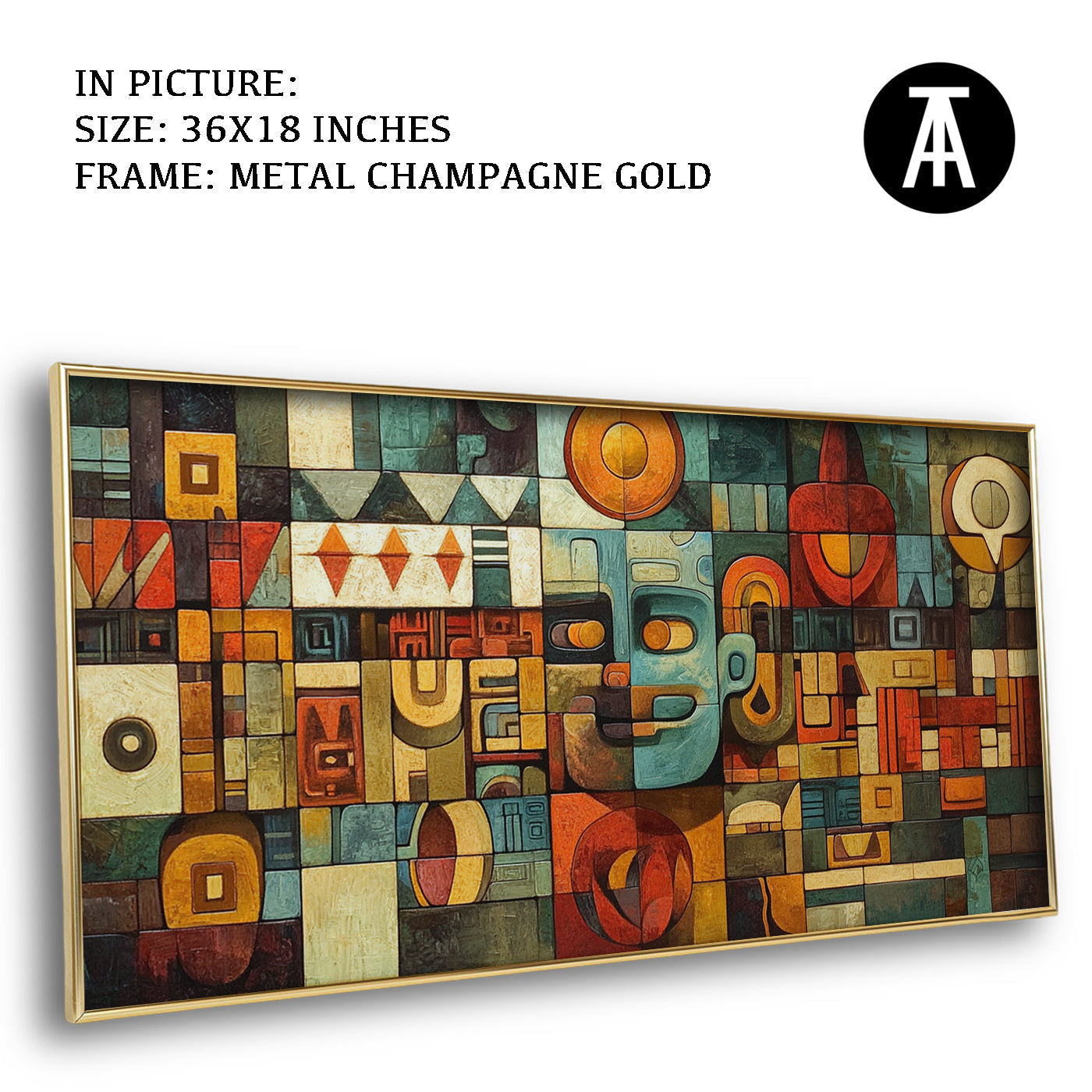 Artwork in Light Brown Frame