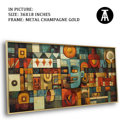 Artwork in Light Brown Frame