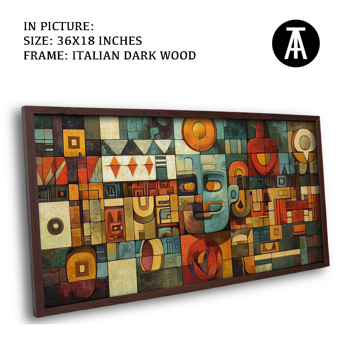 Artwork in Dark Wood Frame