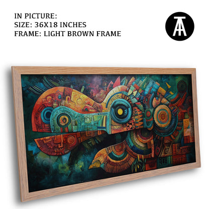 Artwork in Dark Brown Frame