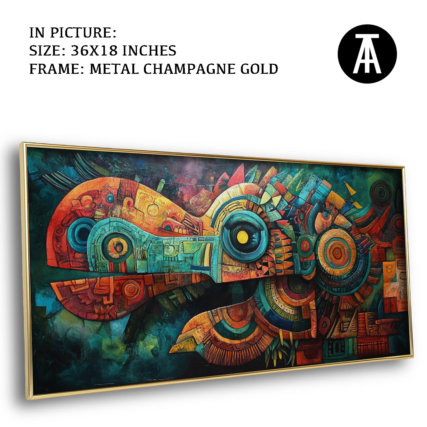 Artwork in Light Brown Frame