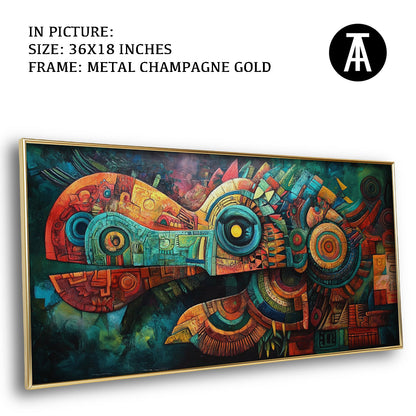 Artwork in Light Brown Frame