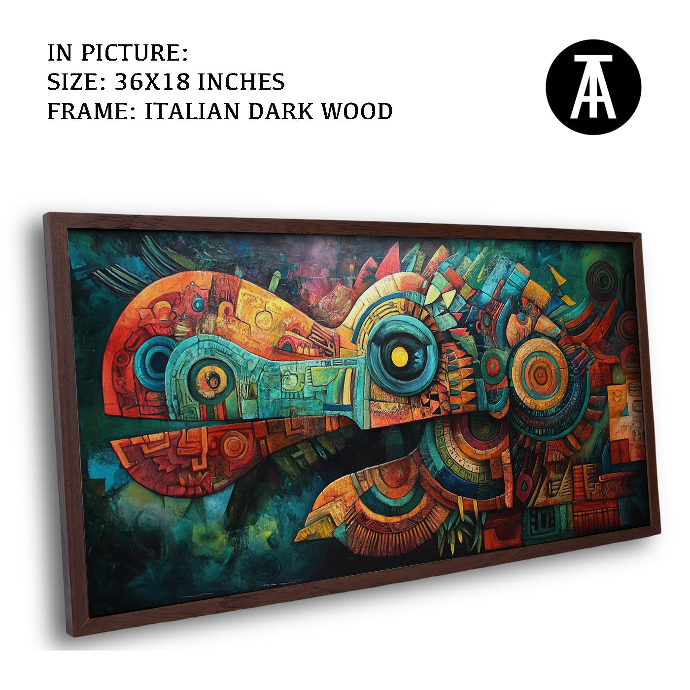 Artwork in Dark Wood Frame