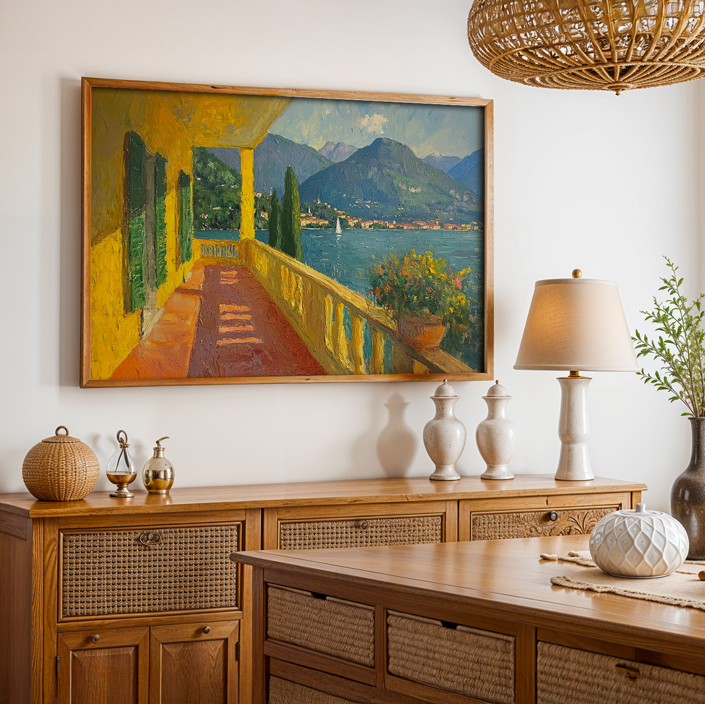 Swiss Alps Painting in a Lifestyle Setting