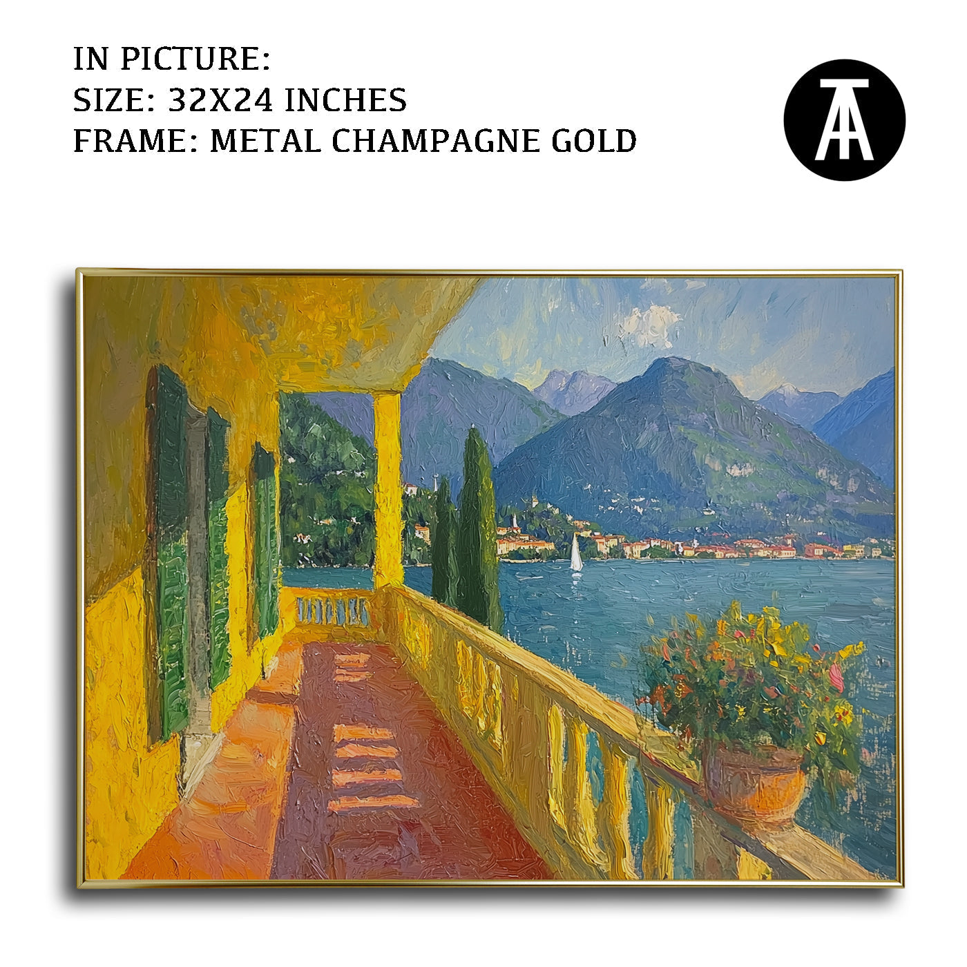 Artwork in Light Brown Frame