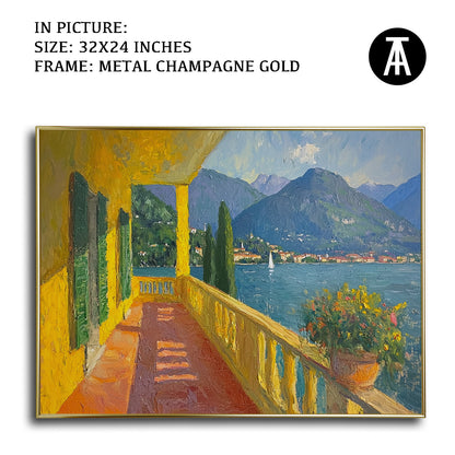 Artwork in Light Brown Frame