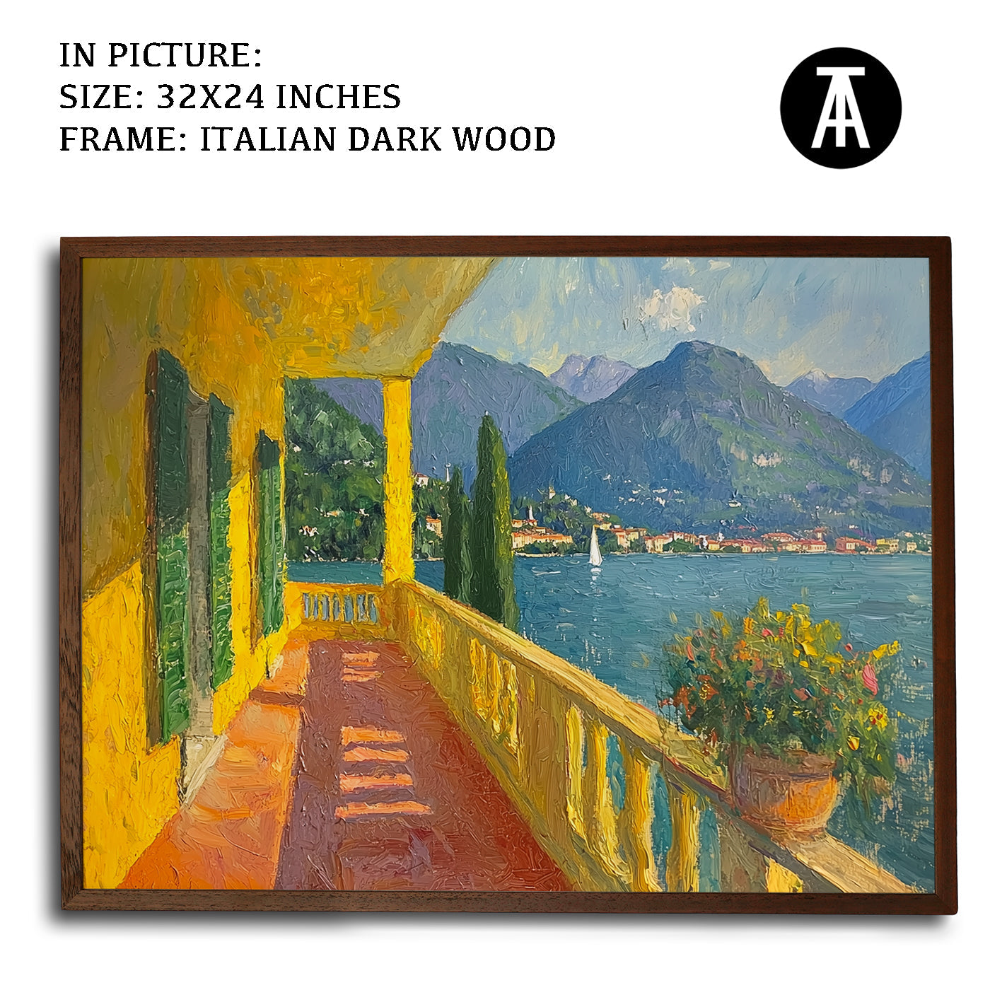 Artwork in Dark Wood Frame